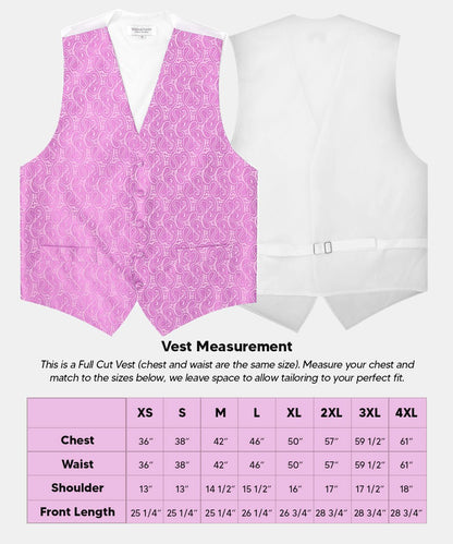 Vittorio Farina Men's Mint Woven Paisley Vest, Necktie, Bow Tie and Pocket Square Set (White Back) - Lavender - Vest Set - Vittorio Farina