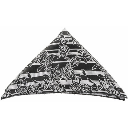 Vittorio Farina Men's Paisley Design Microfiber Pocket Square - Black and White Floral - Pocket Square - Vittorio Farina
