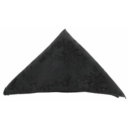 Vittorio Farina Men's Paisley Design Microfiber Pocket Square - Black Floral - Pocket Square - Vittorio Farina