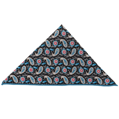 Vittorio Farina Men's Paisley Design Microfiber Pocket Square - Black Paisley - Pocket Square - Vittorio Farina