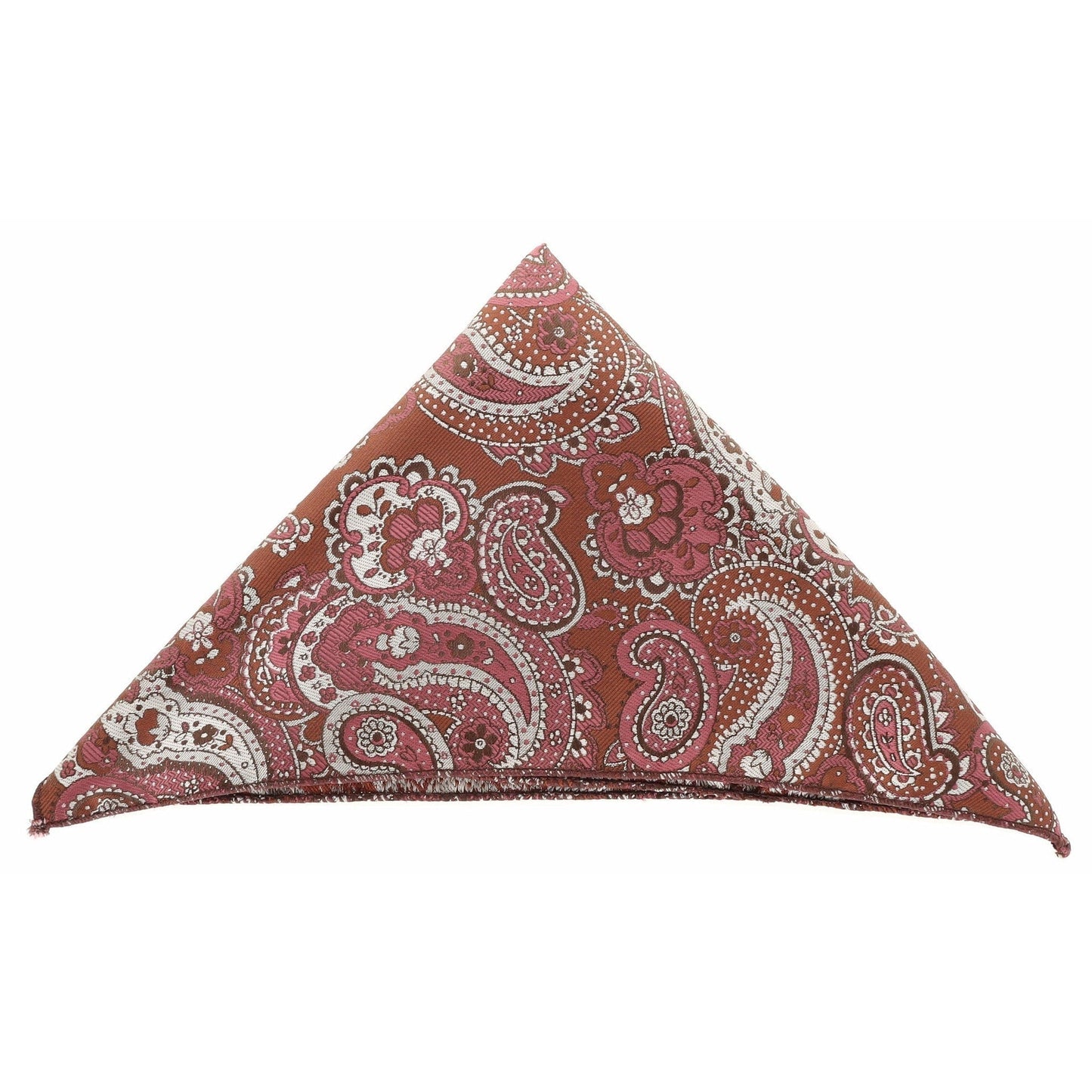 Vittorio Farina Men's Paisley Design Microfiber Pocket Square - Brown Paisley - Pocket Square - Vittorio Farina