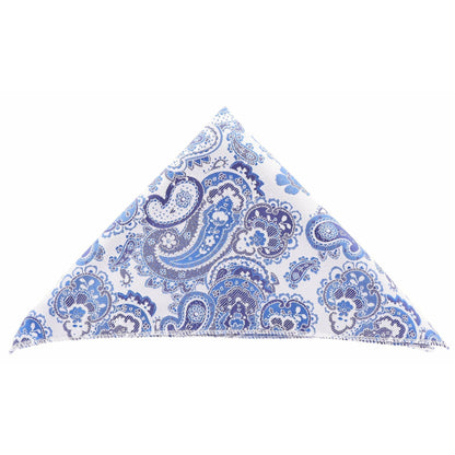 Vittorio Farina Men's Paisley Design Microfiber Pocket Square - DH 115 Blue/Paisley - Pocket Square - Vittorio Farina