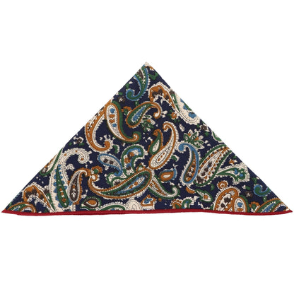 Vittorio Farina Men's Paisley Design Microfiber Pocket Square - Navy Blue Paisley - Pocket Square - Vittorio Farina