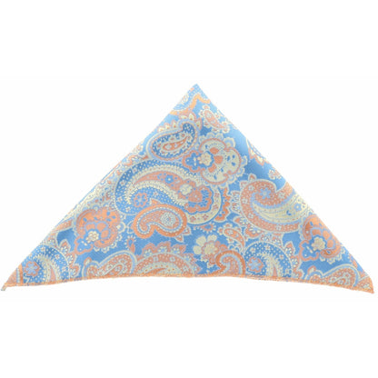 Vittorio Farina Men's Paisley Design Microfiber Pocket Square - Sky Blue and White Paisley - Pocket Square - Vittorio Farina