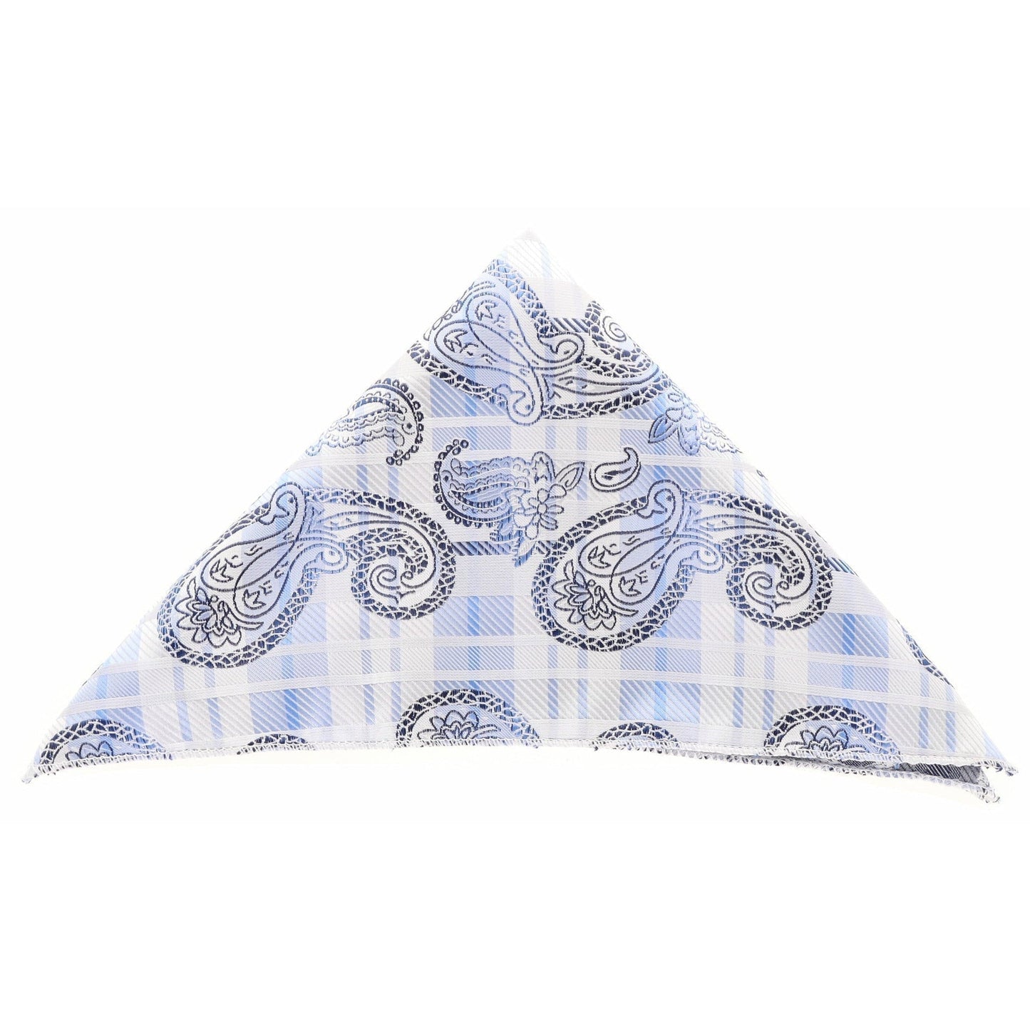 Vittorio Farina Men's Paisley Design Microfiber Pocket Square - Sky Blue Paisley - Pocket Square - Vittorio Farina
