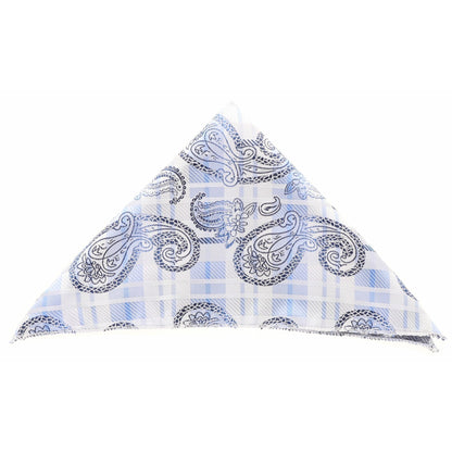 Vittorio Farina Men's Paisley Design Microfiber Pocket Square - Sky Blue Paisley - Pocket Square - Vittorio Farina