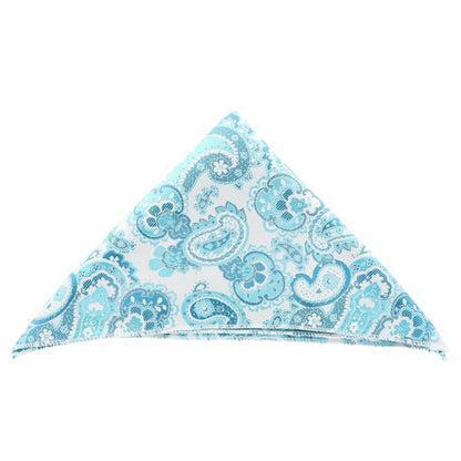 Vittorio Farina Men's Paisley Design Microfiber Pocket Square - Turquoise Paisley - Pocket Square - Vittorio Farina