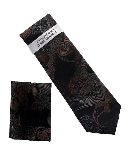 Vittorio Farina Men's Paisley Design Necktie & Pocket Square - NH-D_1462 - Necktie & Pocket Square - Vittorio Farina