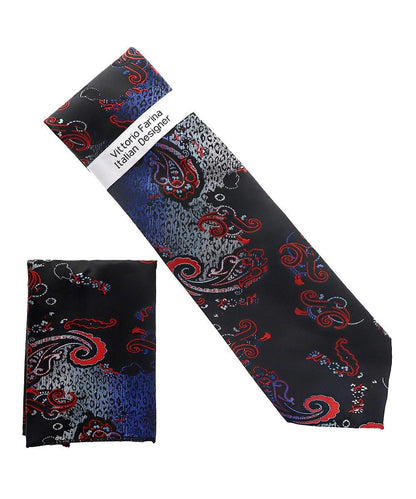 Vittorio Farina Men's Paisley Design Necktie & Pocket Square - NH-D_1472 - Necktie & Pocket Square - Vittorio Farina