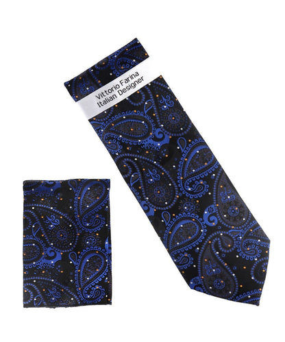 Vittorio Farina Men's Paisley Design Necktie & Pocket Square - NH-D_1510 - Necktie & Pocket Square - Vittorio Farina