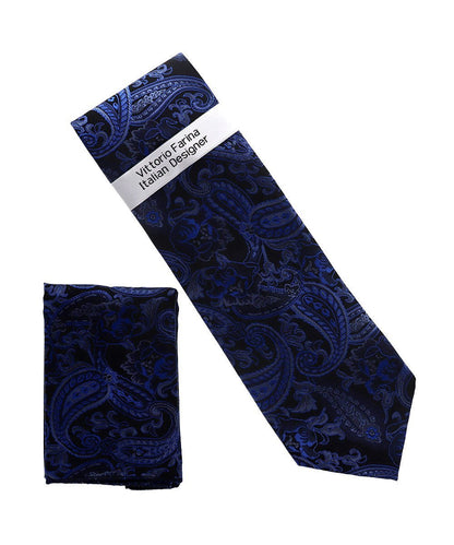 Vittorio Farina Men's Paisley Design Necktie & Pocket Square - NH-D_1517 - Necktie & Pocket Square - Vittorio Farina
