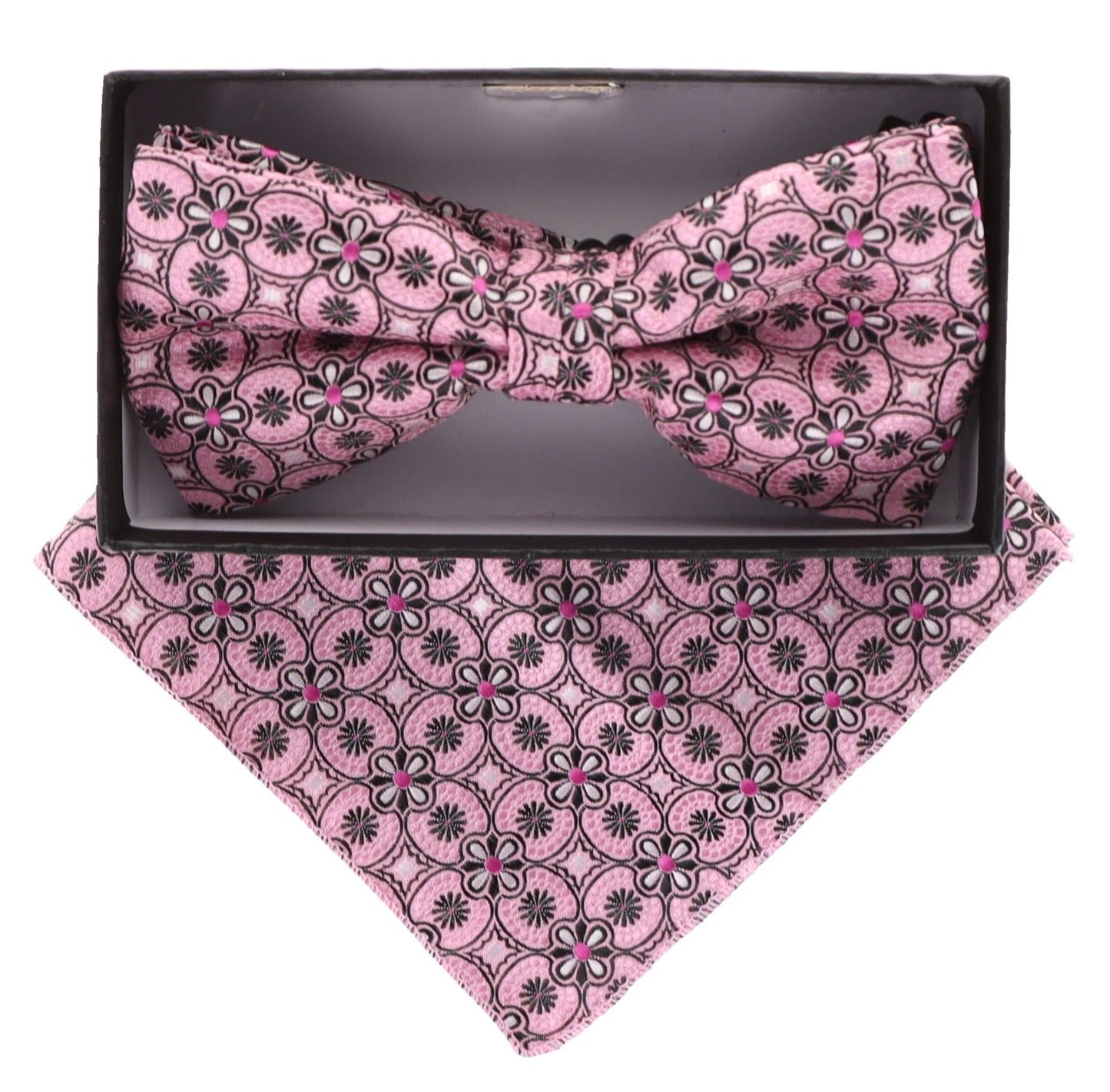 Vittorio Farina Men's Paisley Design Satin Bow Tie & Pocket Square in Gift Box - BH-21036 - Bow Tie & Pocket Square - Vittorio Farina
