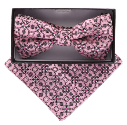 Vittorio Farina Men's Paisley Design Satin Bow Tie & Pocket Square in Gift Box - BH-21036 - Bow Tie & Pocket Square - Vittorio Farina