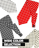 Vittorio Farina Men's Polka Dot Satin Ascot & Pocket Square - Black and White - Ascot & Pocket Square - Vittorio Farina