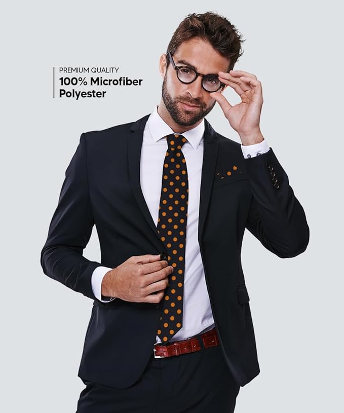 Vittorio Farina Men's Polka Dot Satin Necktie & Pocket Square - Aqua and Black - Necktie & Pocket Square - Vittorio Farina