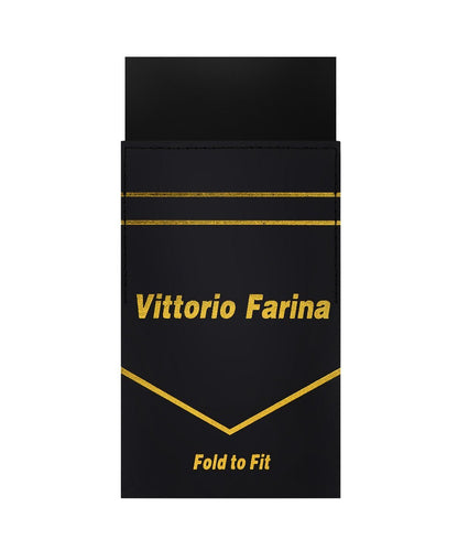 Vittorio Farina Men's Pre-Folded Pocket Square: Flat - Black - Pocket Square - Vittorio Farina