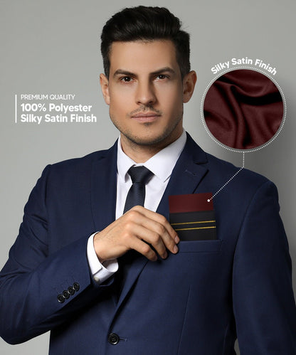 Vittorio Farina Men's Pre-Folded Pocket Square: Flat - Brown - Pocket Square - Vittorio Farina