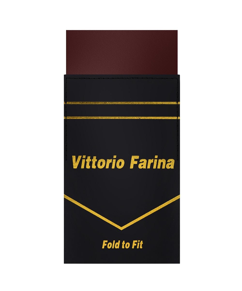 Vittorio Farina Men's Pre-Folded Pocket Square: Flat - Brown - Pocket Square - Vittorio Farina