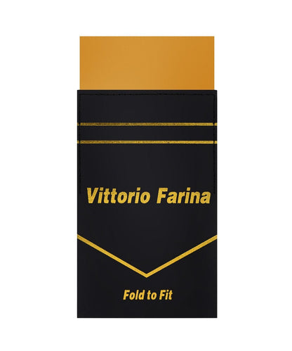 Vittorio Farina Men's Pre-Folded Pocket Square: Flat - Gold - Pocket Square - Vittorio Farina