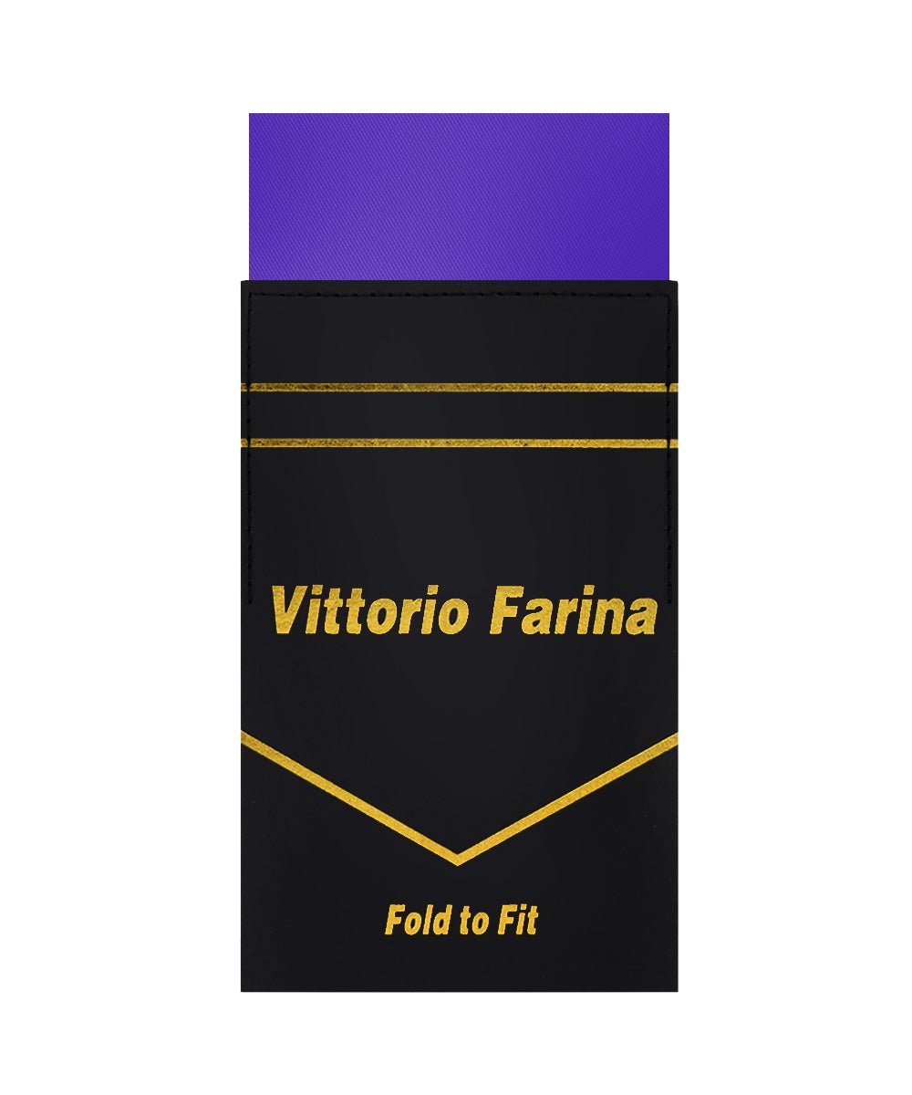 Vittorio Farina Men's Pre-Folded Pocket Square: Flat - Purple - Pocket Square - Vittorio Farina