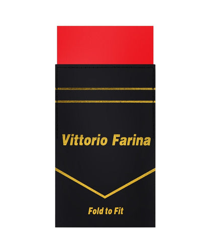 Vittorio Farina Men's Pre-Folded Pocket Square: Flat - Red - Pocket Square - Vittorio Farina