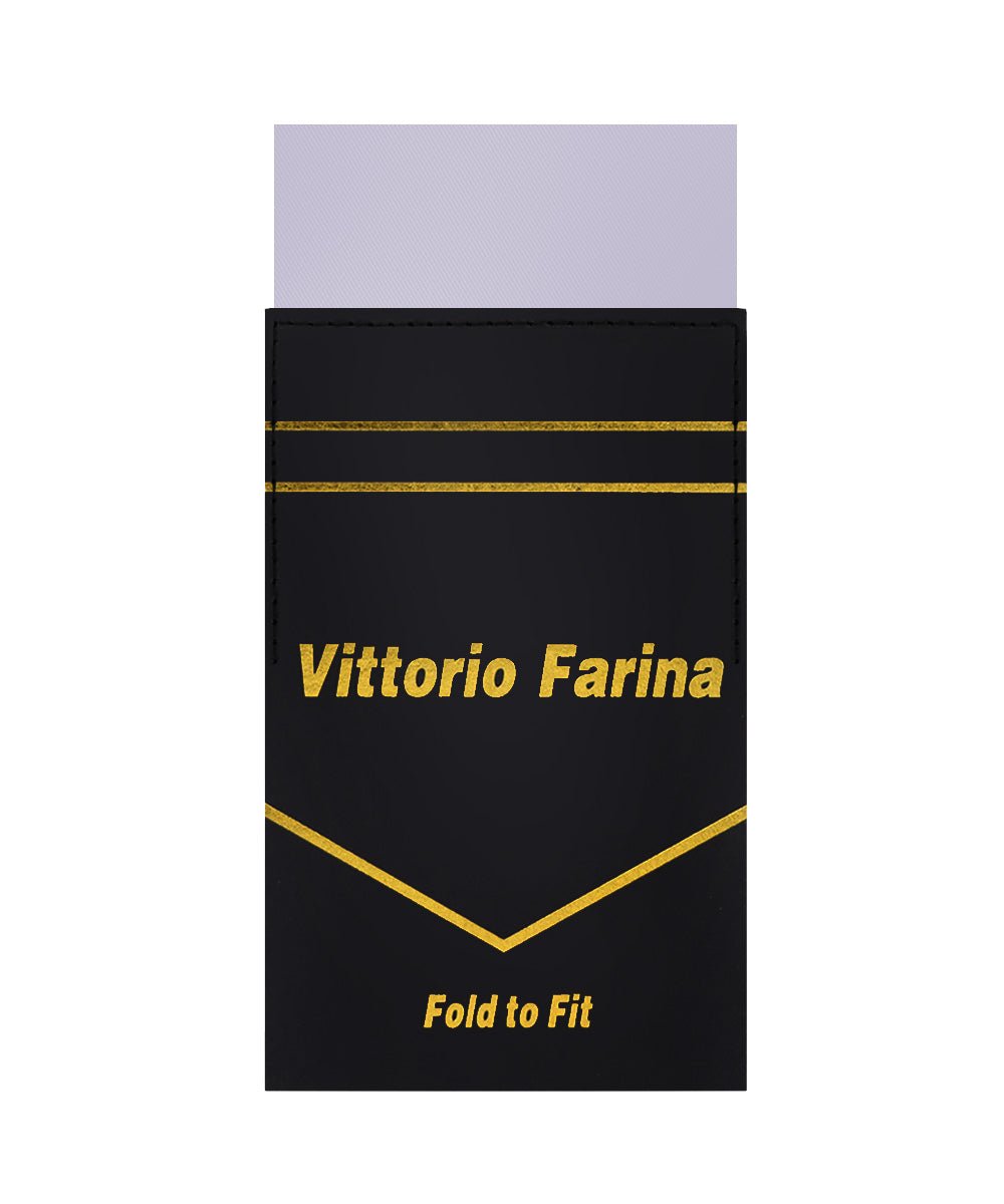 Vittorio Farina Men's Pre-Folded Pocket Square: Flat - Silver - Pocket Square - Vittorio Farina