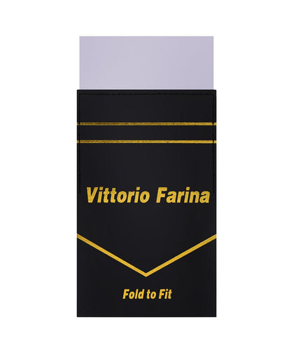 Vittorio Farina Men's Pre-Folded Pocket Square: Flat - Silver - Pocket Square - Vittorio Farina