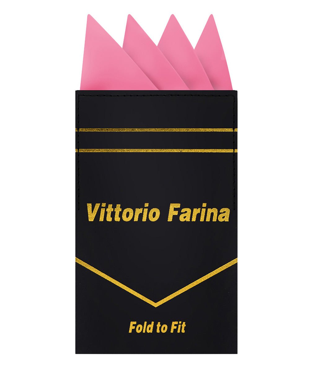 Vittorio Farina Men's Pre-Folded Pocket Square: Four-Point - Bubble Gum Pink - Pocket Square - Vittorio Farina