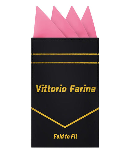 Vittorio Farina Men's Pre-Folded Pocket Square: Four-Point - Bubble Gum Pink - Pocket Square - Vittorio Farina
