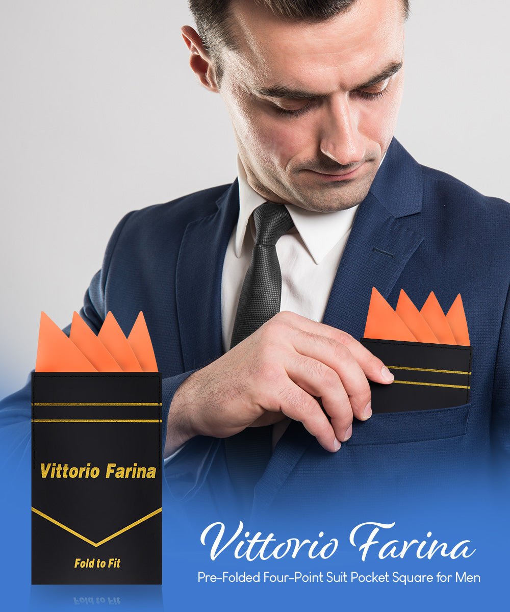 Vittorio Farina Men's Pre-Folded Pocket Square: Four-Point - Burgundy - Pocket Square - Vittorio Farina