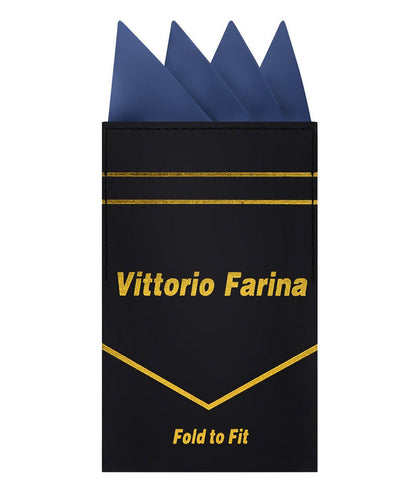 Vittorio Farina Men's Pre-Folded Pocket Square: Four-Point - French Blue - Pocket Square - Vittorio Farina