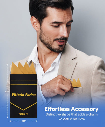Vittorio Farina Men's Pre-Folded Pocket Square: Four-Point - Burgundy - Pocket Square - Vittorio Farina