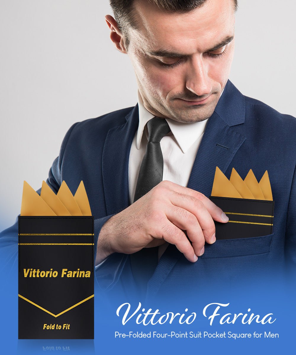 Vittorio Farina Men's Pre-Folded Pocket Square: Four-Point - Burgundy - Pocket Square - Vittorio Farina