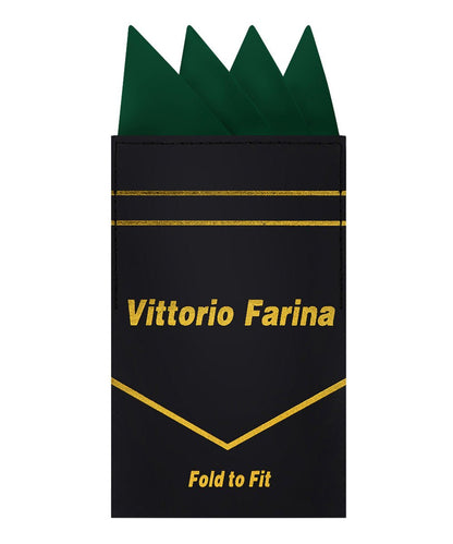 Vittorio Farina Men's Pre-Folded Pocket Square: Four-Point - Hunter Green - Pocket Square - Vittorio Farina