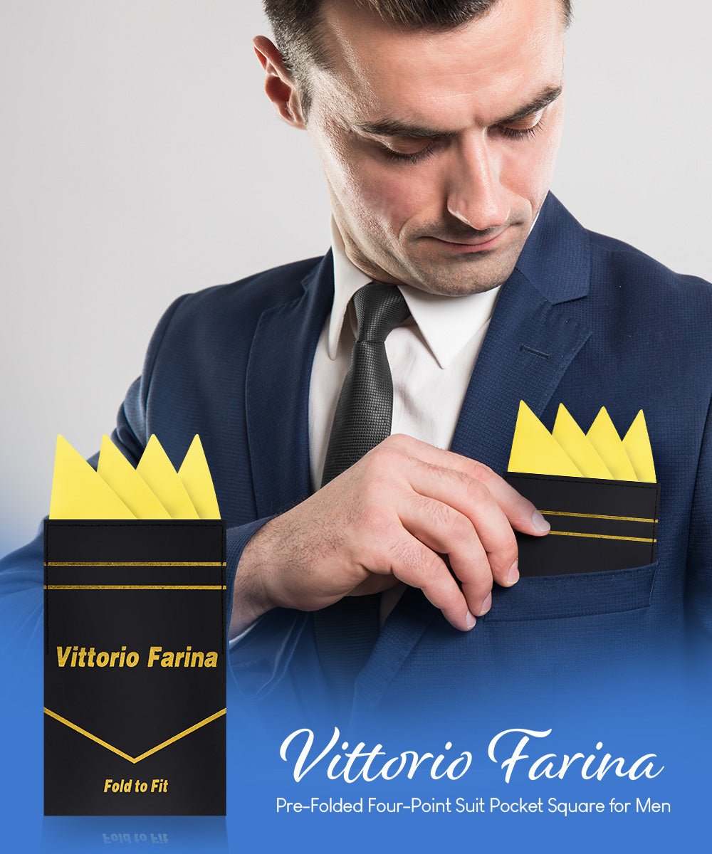 Vittorio Farina Men's Pre-Folded Pocket Square: Four-Point - Hot Pink - Pocket Square - Vittorio Farina