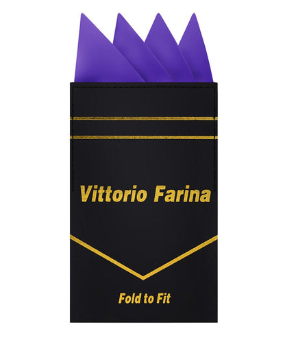 Vittorio Farina Men's Pre-Folded Pocket Square: Four-Point - Purple - Pocket Square - Vittorio Farina