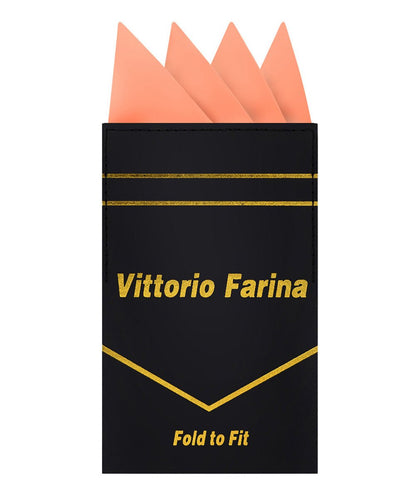 Vittorio Farina Men's Pre-Folded Pocket Square: Four-Point - Rose Gold - Pocket Square - Vittorio Farina