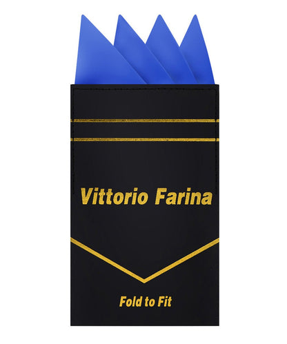 Vittorio Farina Men's Pre-Folded Pocket Square: Four-Point - Royal Blue - Pocket Square - Vittorio Farina