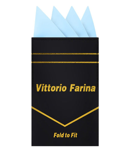 Vittorio Farina Men's Pre-Folded Pocket Square: Four-Point - Sky Blue - Pocket Square - Vittorio Farina