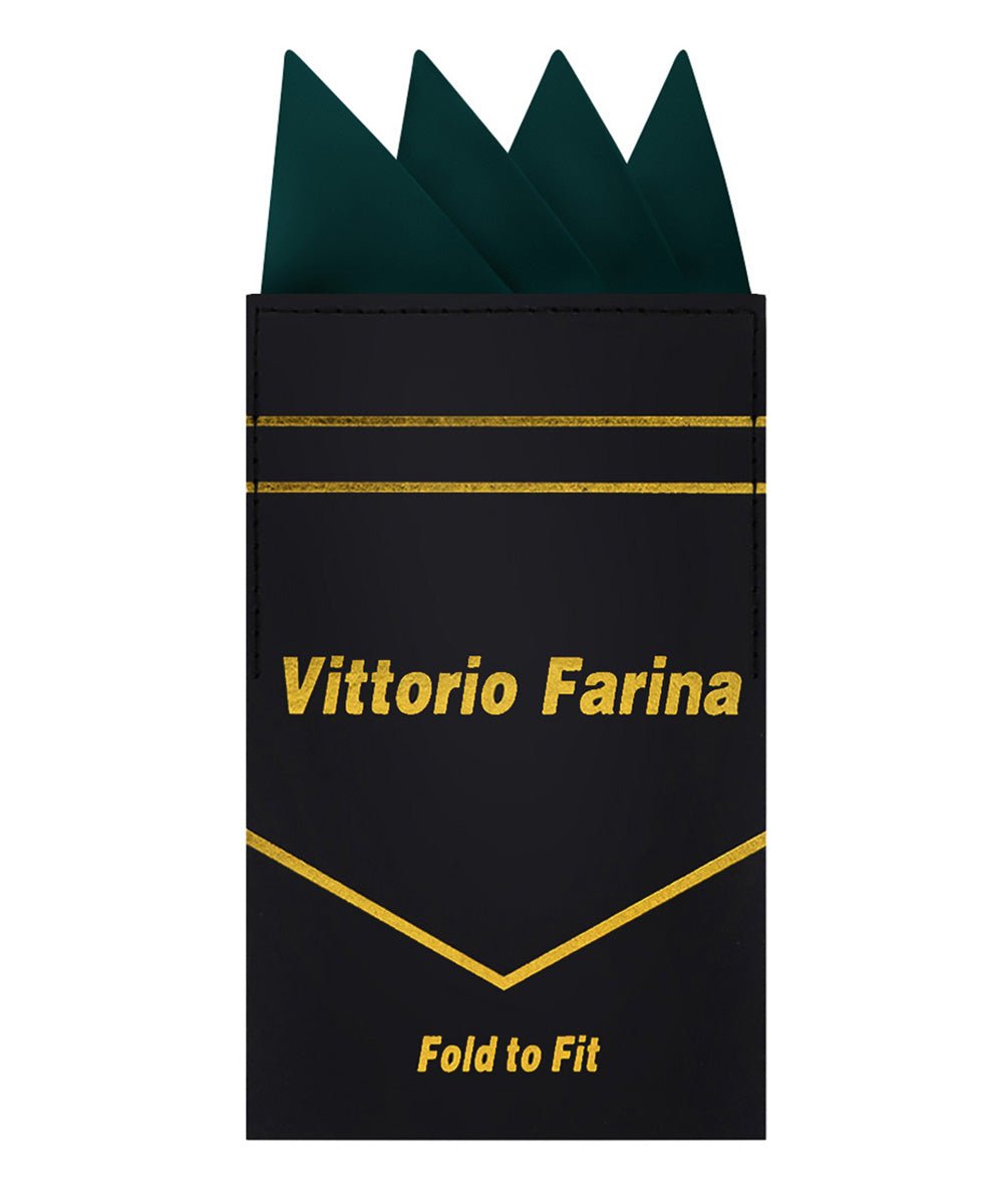 Vittorio Farina Men's Pre-Folded Pocket Square: Four-Point - Teal Blue - Pocket Square - Vittorio Farina