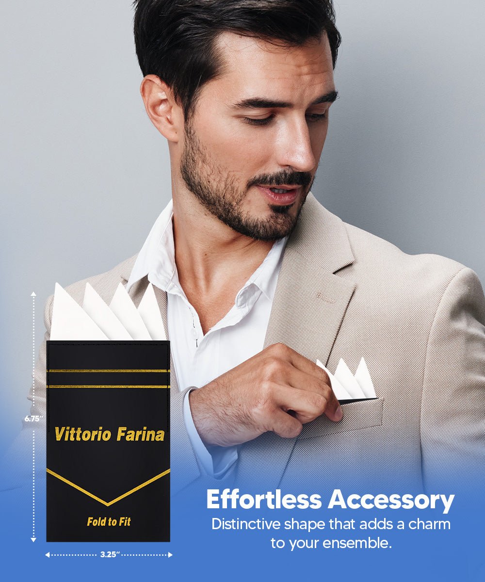 Vittorio Farina Men's Pre-Folded Pocket Square: Four-Point - Turquoise - Pocket Square - Vittorio Farina