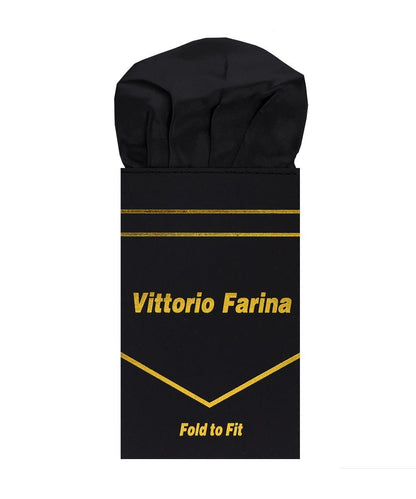 Vittorio Farina Men's Pre-Folded Pocket Square: Puff - Black - Pocket Square - Vittorio Farina