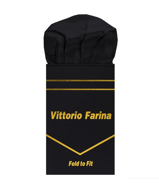 Vittorio Farina Men's Pre-Folded Pocket Square: Puff - Black - Pocket Square - Vittorio Farina