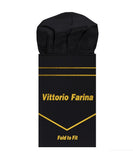 Vittorio Farina Men's Pre-Folded Pocket Square: Puff - Black - Pocket Square - Vittorio Farina