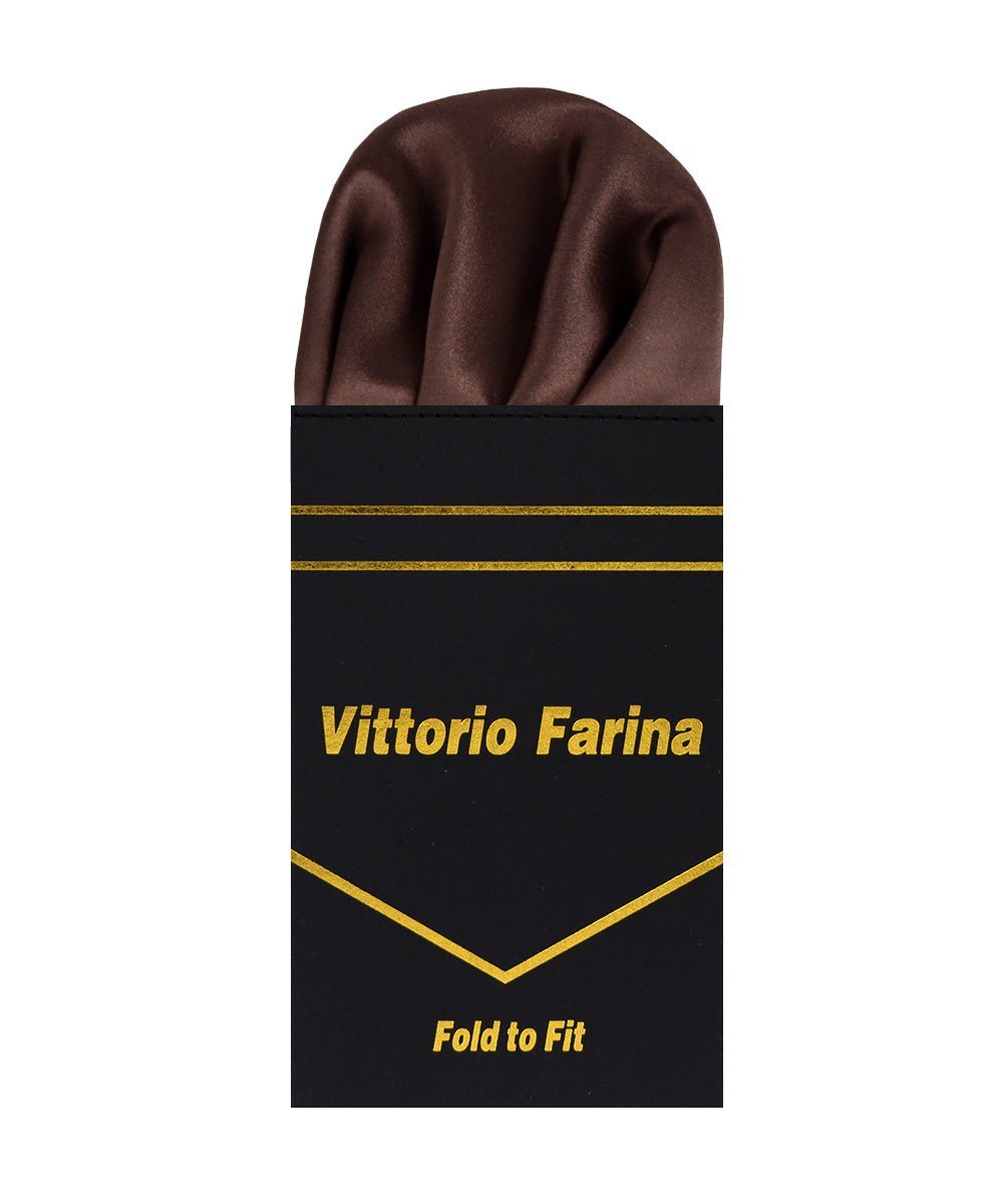 Vittorio Farina Men's Pre-Folded Pocket Square: Puff - Brown - Pocket Square - Vittorio Farina