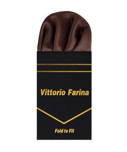 Vittorio Farina Men's Pre-Folded Pocket Square: Puff - Brown - Pocket Square - Vittorio Farina