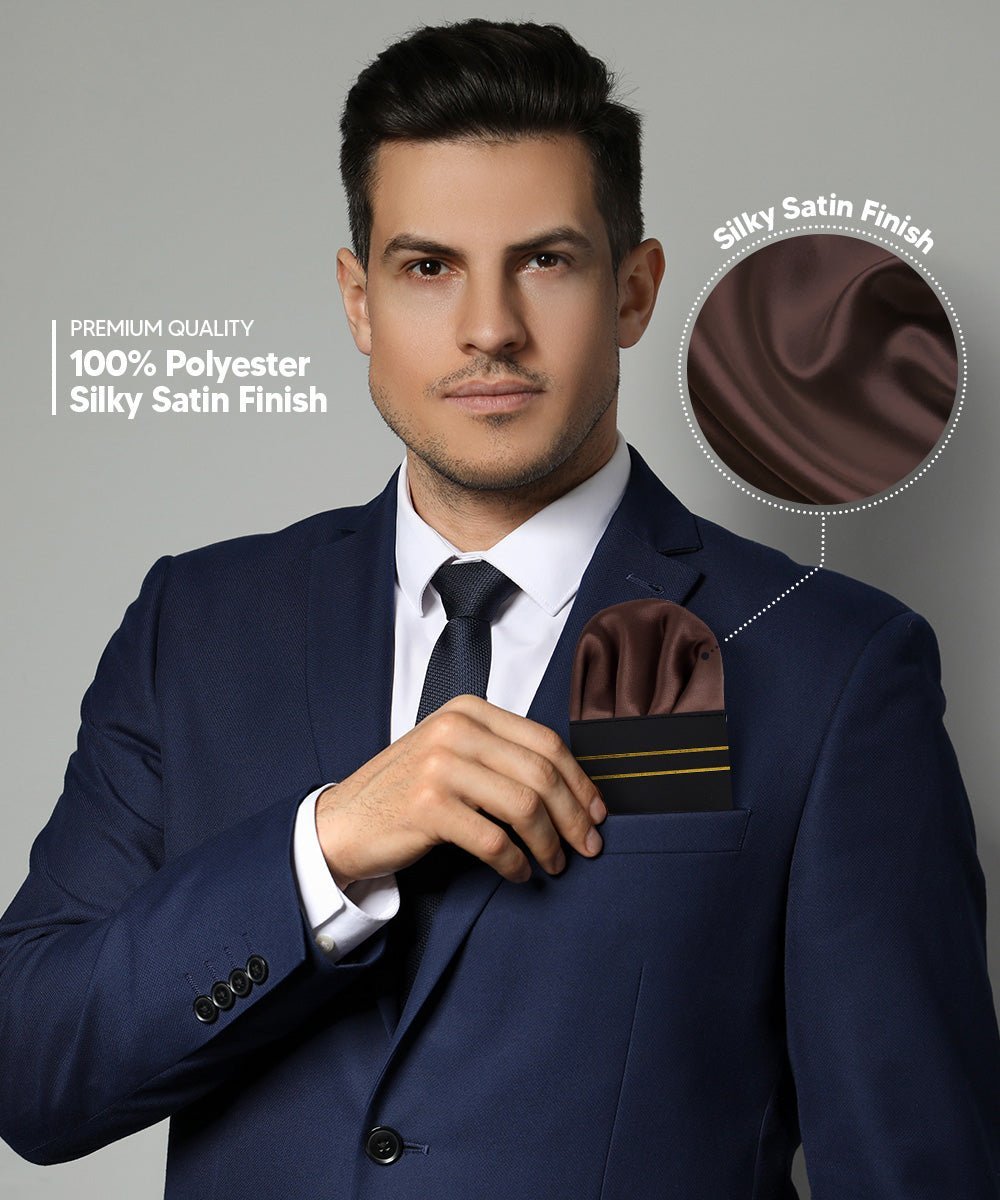 Vittorio Farina Men's Pre-Folded Pocket Square: Puff - Brown - Pocket Square - Vittorio Farina
