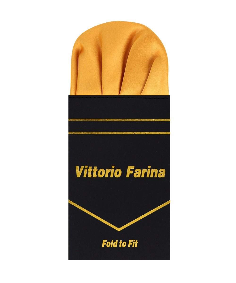 Vittorio Farina Men's Pre-Folded Pocket Square: Puff - Gold - Pocket Square - Vittorio Farina