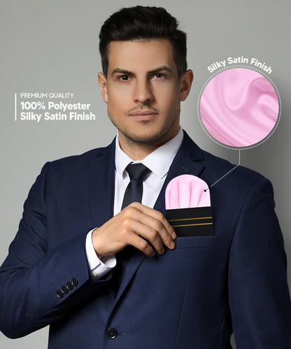Vittorio Farina Men's Pre-Folded Pocket Square: Puff - Pink - Pocket Square - Vittorio Farina