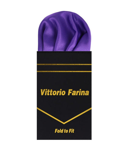 Vittorio Farina Men's Pre-Folded Pocket Square: Puff - Purple - Pocket Square - Vittorio Farina